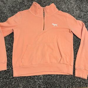 Victoria's Secret Coral Quarter-Zip Sweatshirt  woman’s size XS
